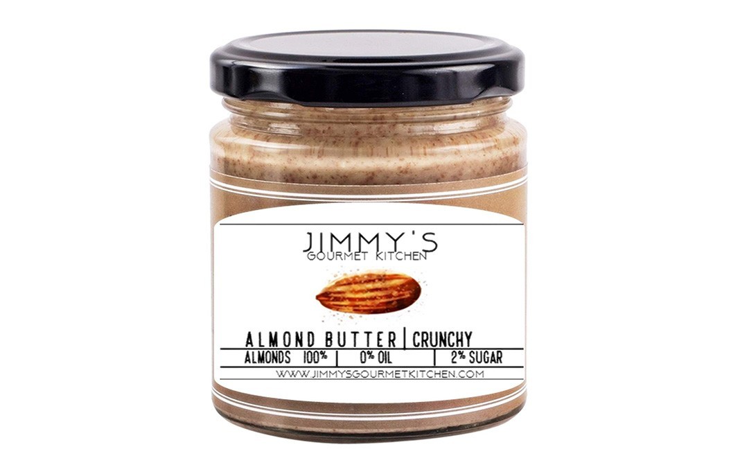 Jimmy's Gourmet Kitchen Almond Butter Crunchy    Glass Jar  200 grams